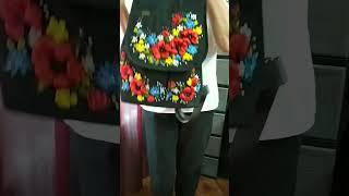 Ручна робота. Джинсовий рюкзак, вишитий стрічками. В наявності.