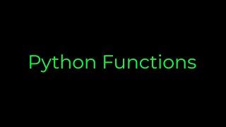 Python Functions