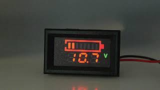 12V LED Battery Digital Voltmeter with Level Indicator Bar