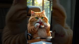 Orange cat works at office #cat #orangecat #cutecat