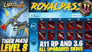 A11 Royal Pass & 3.6 Update All Skins | Tiger M416 Upgradable Skin | Glacier Scarl |PUBGM