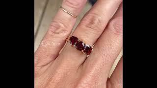 2.25ct Trilliant Cut Ruby Sapphire Eternity Ring