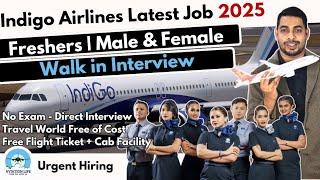 Indigo Airlines Latest Ground Staff Job 2025 | Fresher | Male & Female | Walk In Interview #jobs