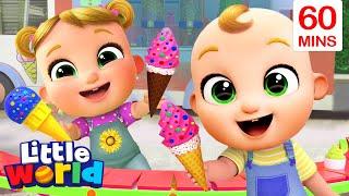 Ice Cream Song With Nina And Nico + More Little World Nursery Rhymes and Educational Songs