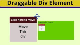 how to create draggable div element || draggable div element || draggable html element