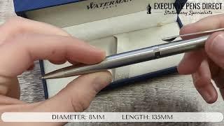 Waterman Hemisphere Ballpoint Pen - Stainless Steel Chrome Trim - Unboxing, Writing & Engraving