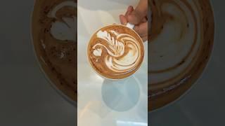 CLASSIC SWANS  ART POURThe secret to clean Tulip stacks#swan#art #barista #coffee #shorts #tulip
