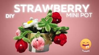 STEP-BY-STEP PIPE CLEANER STRAWBERRY CRAFT|FUN DIY TUTORIAL