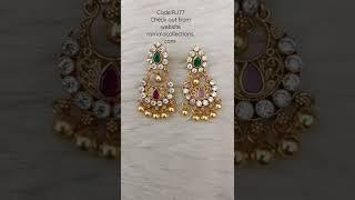 Code:RJ77 92.5 Silver jewelry earrings design with gold coating / ramalacollections.com