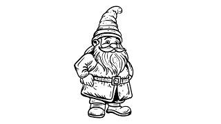 Funny Dwarf Gnome Drawing | Illustrator CC