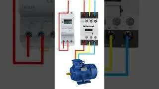 motor control with Digital timer #shorts #youtubeshorts  #viral #dititaltimer #motor #contactor