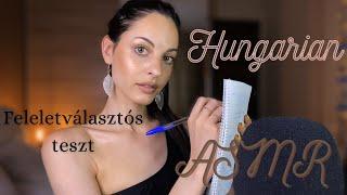 HUNGARIAN ASMR - Feleletválasztós teszt (Nyári témájú)  (válaszjelölés tollal, papír hangok...)