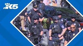 Multiple arrests made at protest of faith-based event outside Seattle City Hall