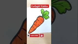 colour a carrot  with sketch colour #shorts #carrot #drawing