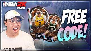 NBA 2K MOBILE FREE CODE & 2 MOON STONE PLAYERS PACK OPENING!!