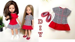 Dress for a doll with a jersey frill. Pattern + How to sew with your own hands for Paola Reina