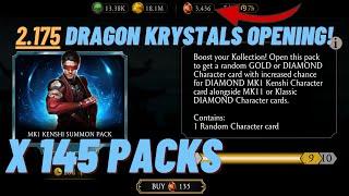 145 X MK1 KENSHI SUMMON PACK OPENING - 2.175 DRAGON KRYSTALS!! | MK Mobile Pack Opening