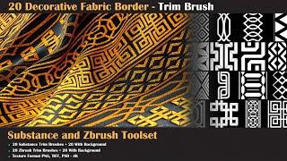 How to use Decorative Fabric Border Trim brushes