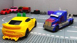 Transformers Bumblebee vs Optimus Prime Animated Film Lego!