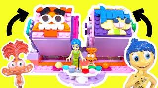 Inside Out 2 Movie DIY Building Lego Mood Cubes with Joy and Anxiety Dolls! Crafts for Kids