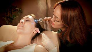 ASMR Steamy Scalp Check & Ear Cleaning, Warm Steam, Ear Sensory Stimulation, Hair Pulling Soft Voice