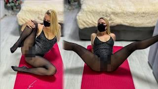 Pantyhose Yoga | Home Stretching | Yoga Girl