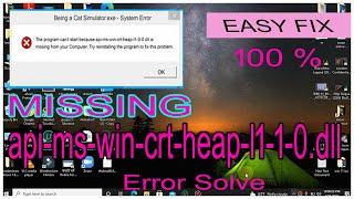 api-ms-win-crt-heap-l1-1-0.dll missing Fix