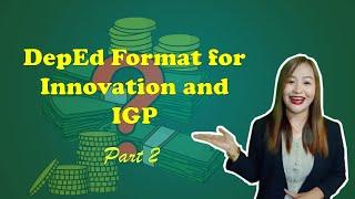 Deped Format for Income Generating Project