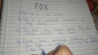 10  Lines on Fox in english // Short Essay on Fox // treyankush learning