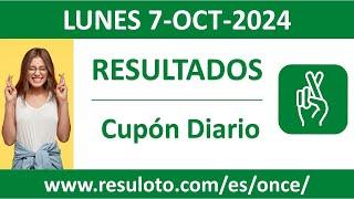 Resultado del sorteo Cupon Diario del lunes 7 de octubre de 2024