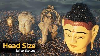 Head Size Comparison of Tallest Statues | world Tallest status's head