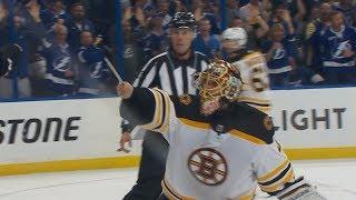 Tuukka Rask loses skate blade, gives up goal