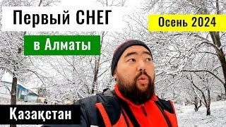 Первый снег в Алматы, Казахстан, 2024 год. Дорога в Аэропорт. Осень в Алматы. Ноябрь.