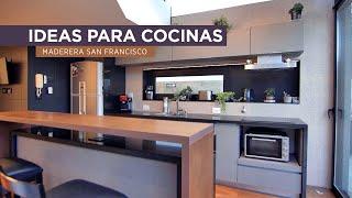 Diseño & Amoblamientos. Muebles para cocina moderna con isla.  Revestimientos y herrajes.