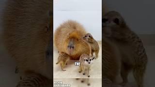 Meerkats Adopt a Capybara as Their Surrogate Mom#shorts#capybara #meerkats #animalfriends