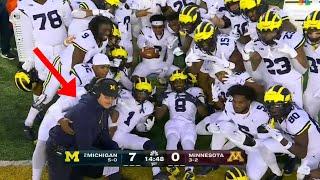 Jim Harbaugh Joins Michigan's Pick Six Celebration 