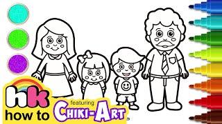 How to Draw a Family | Mother's Day Cute Drawings | Chiki Art | HooplaKidz HowTo