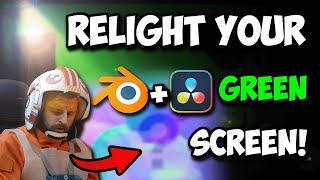 Relight your green screen with Blender + DaVinci Resolve's NEW Relight feature!