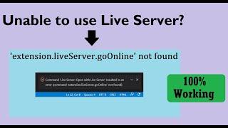 VS Code Live Server Error | extension.liveServer not found | Easy Solution