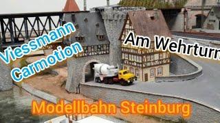 Modellbahn Steinburg: Viessmann CarMotion am neuen Wehrturm. #trains #train #modelleisenbahn #h0