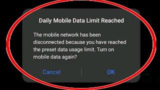 HOW TO FIX - Daily Mobile Data Limit Reached