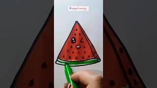 how to draw watermelon |watermelon drawing easy #kids #art #shortvideo #like #fypシ #shorts #viral