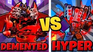 DEMENTED TITAN CAMERAMAN VS HYPER UPGRADED TITAN SPEAKERMAN! (Toilet Tower Defense)!