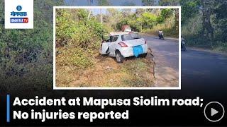 Accidents in Mapusa - म्हापसा शिवोली येथे कारची झाडाला धडक | Gomantak TV