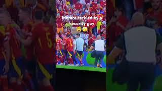 Morata tackled by a security guy #spain #euro2024 #joja #equipedefrance #injured