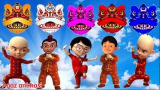 UPIN IPIN DAN KAWAN KAWAN BERMAIN KEPALA BARONGSAI WARNA WARNI