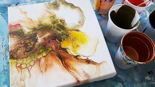 (33) Fluid Painting Earth Tones Blowdryer Pour Acrylic