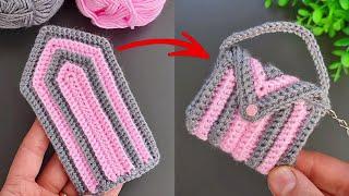 Make MONEY with This SUPER EASY Crochet Mini Bag Purse Keychain!  Sell and give as a gift.