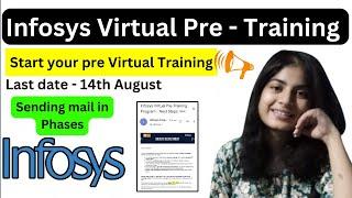 Infosys biggest update | Infosys Virtual pre-training program | Infosys Onboarding | Good News  