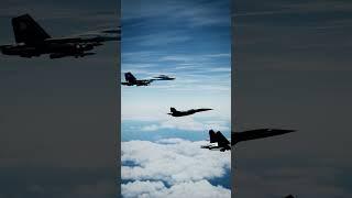 Russian Sukhoi fighter jets attempt to intimidate a USAF SR-72 Darkstar, somewhere over the Pacific